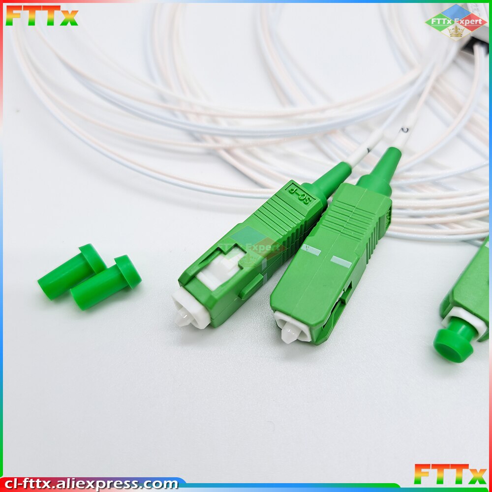 Fiber Optical PLC Splitter SC APC 1 : 2 Mini steel tube type 1x2 0.9mm Fiber Opitc Splitter SC/APC Connector