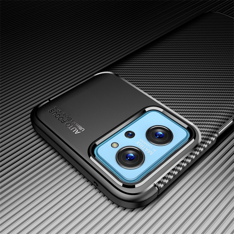 Voor Realme 9 Pro Case Armor Silicone Fiber Rubber Carbon Beschermhoes Voor Realme 9 Pro Cover Voor Realme 9 pro Plus Realme 9i