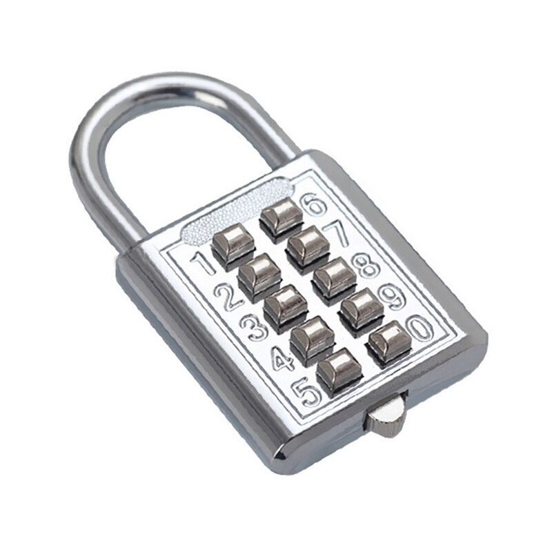 10 Digit Push Button Password Lock Chrome Plated Anti-theft Combination Padlock Push Password Locking Mechanism for Locker etc