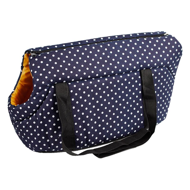 Pawstrip-bandolera con estampado de puntos para perro, portador de Gato de invierno, para viajes al aire libre, para Chihuahua, S/L: Deep Blue / L