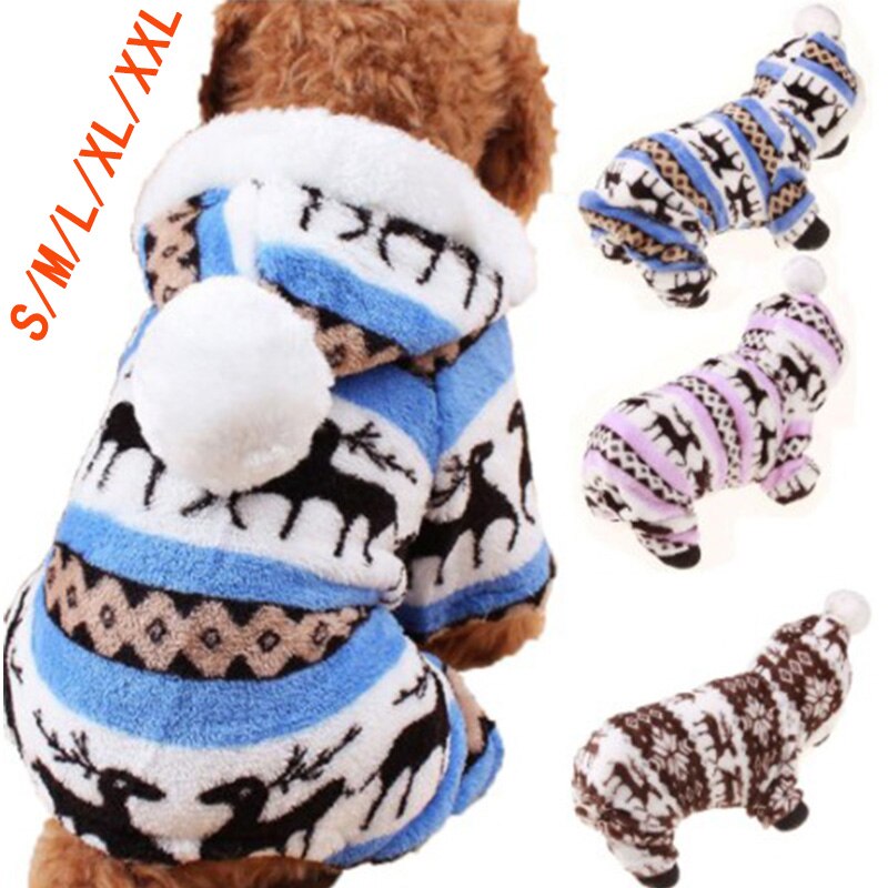 Pet Dog Warm Clothes Puppy Jumpsuit Hoodie Coat Doggy Apparel Keep Warm Dog Clothes Pet Clothes Hoodie Coral Hair