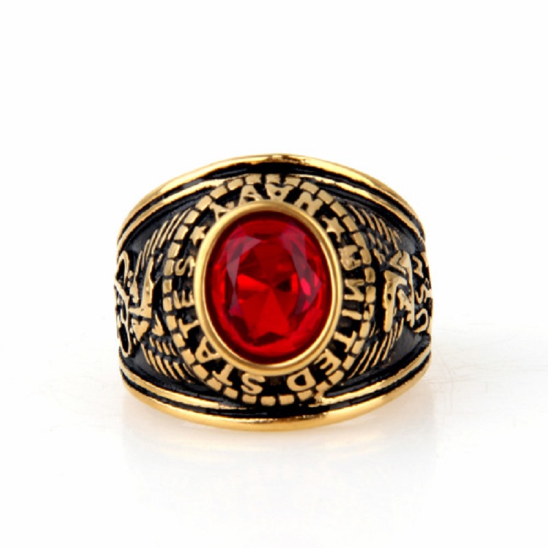 Europa og usa rustfrit stål ring herre smykker titanium stål us flåde soldat ring: 7 / B