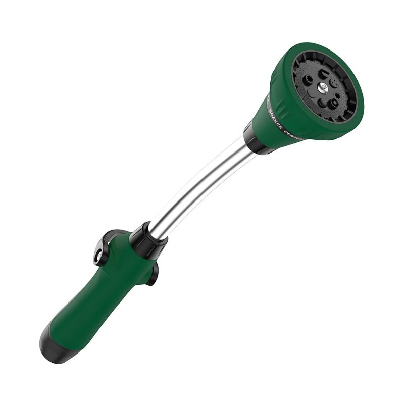 G5AB Garden Hose Watering Wand Sprayer Wand 8 Watering Patterns Adjustable Rain Wand Ergonomic Handle with One Touch Valve: Green  / U.S. regulations