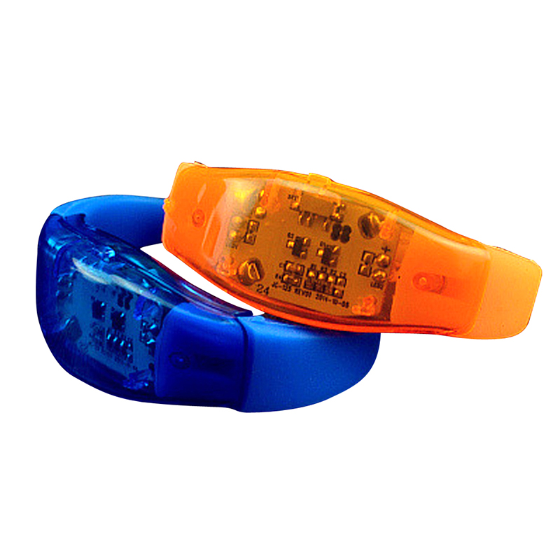 Pulsera luminosa LED, pulsera de silicona luminiscente con vibración de sonido, iluminación para , festivales y cumpleaños,