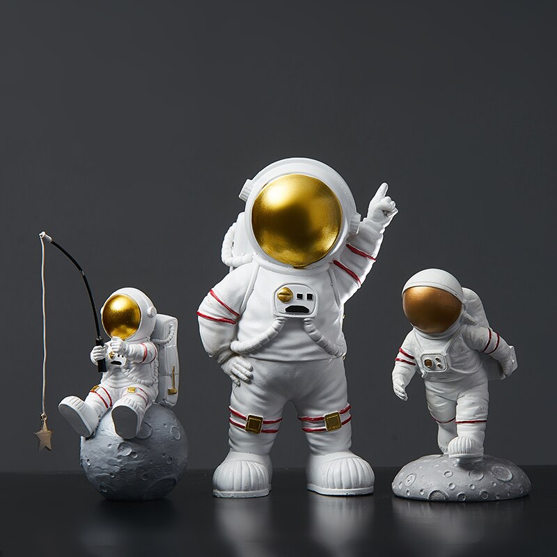 Nordic Astronaut Standbeeld Thuis Desktop Decor Karakter Sculptuur Kosmonaut Hero Kantoor Miniaturen Model Creatieve Figuur Beeldjes