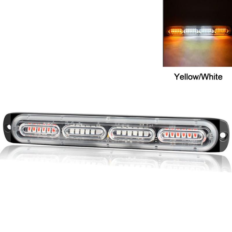 Voiture camion clignotant d'urgence tableau de bord stroboscopique voyant d'avertissement jour en cours d'exécution Flash Police lumières 24 barre de Led Modes clignotants 12V hors route: White and White