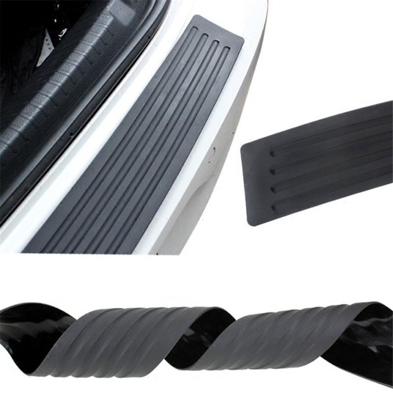 Auto Achterbumper Kras Bar Auto Black Sill Protector Plaat Rubber Cover Auto Accessoires Auto Exterieur Onderdelen Styling Mouldings