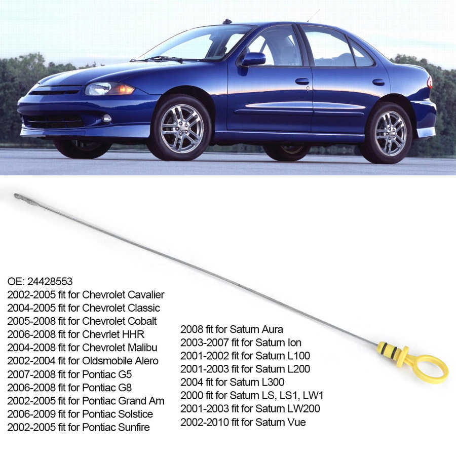 Varilla de nivel de aceite del motor para coche, medidor de nivel de aceite para el nivel de aceite del motor, reemplazo 24428553 adecuado para Chevrolet Pontiac Saturn