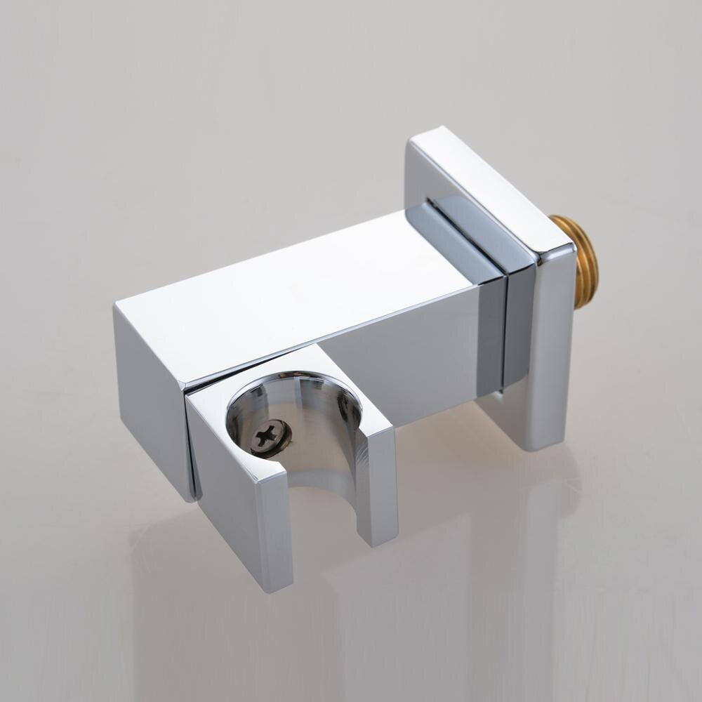 Hand Shower Hook Chromed Polish Shower Seat Solid Brass G1/2" With Shower Hose Connector Shower Mounting Brackets