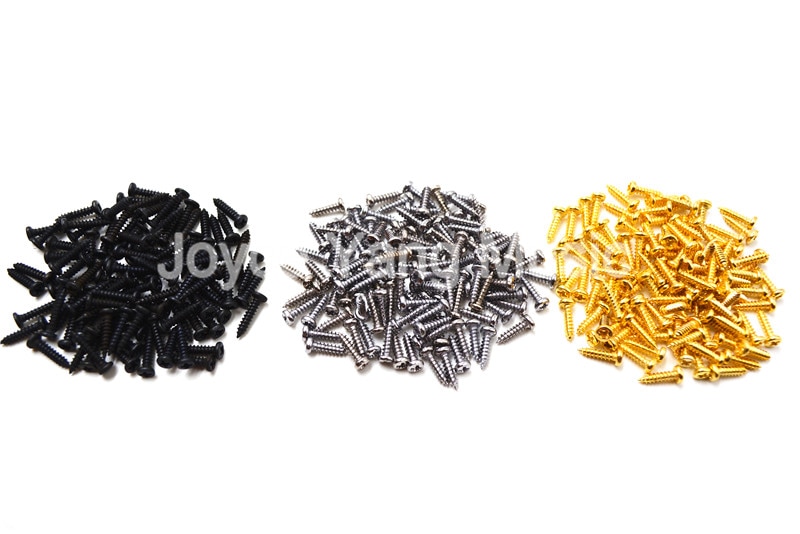 100 stuks Chrome/Zwart/Gouden Gitaar Schroeven 2.1*10mm Voor Gitaar Bas Machine Head Tuner Tuning haringen