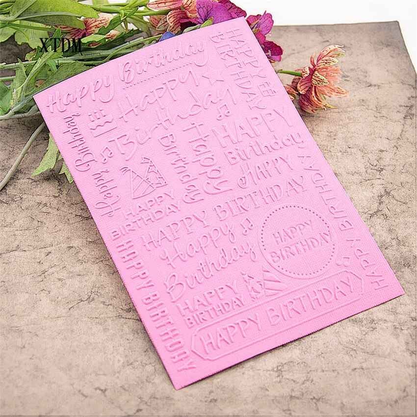 plastic happy birthday template village craft card making paper card album wedding decoration clip Embossing folders