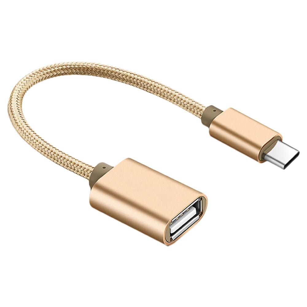 Adaptateur USB Type câble OTG Type C vers USB 2.0 adaptateur OTG type-c pour Samsung HUAWEI Xiaomi MacBook USBC OTG câble de téléphone portable: gold