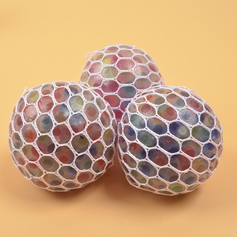 Stressavlastning presse drueballer avlaste trykkballer håndfidget leketøy regnbue nyskapende klemme ball mesh squishy baller