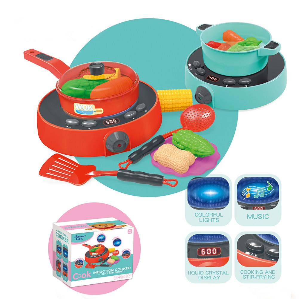 25pcs/1 Sets Of Electric Simulation Induction Cooker Light Ringtone Simulation Digital Display Voice Report Function Kitchen Toy