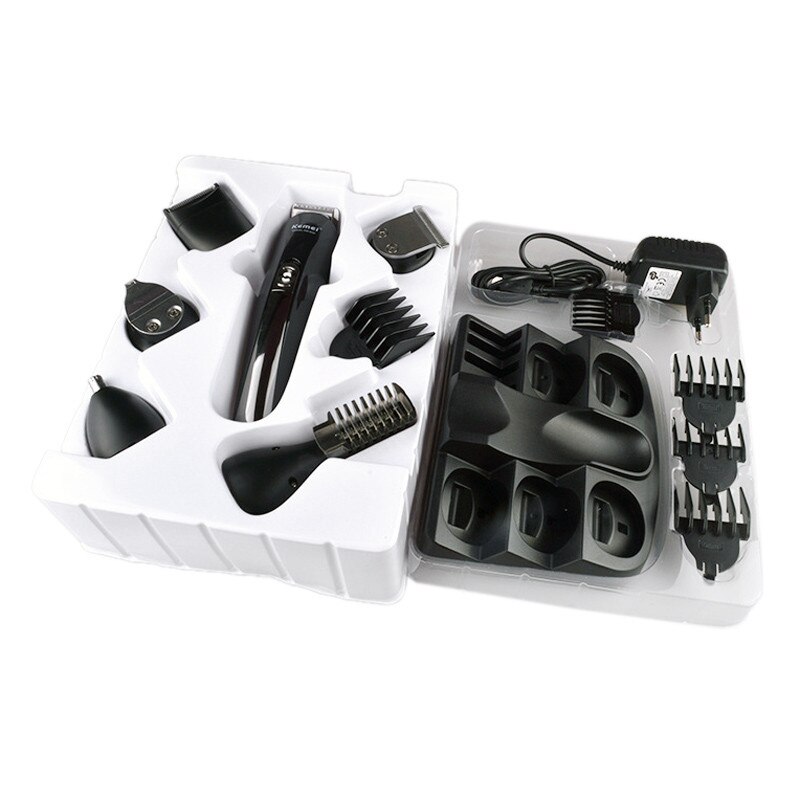 Kemei Trimmer Tondeuse Multifunctionele Baard Nose Hair Trimmer Snijmachine Elektrische Scheerapparaat Scheermes Kemei 11 In 1: Without Gift box / au plug