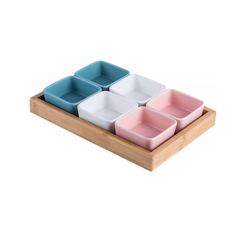 square snack plate divided grid plate household ceramic platter snack nut plate sauce plate fruit plate dish