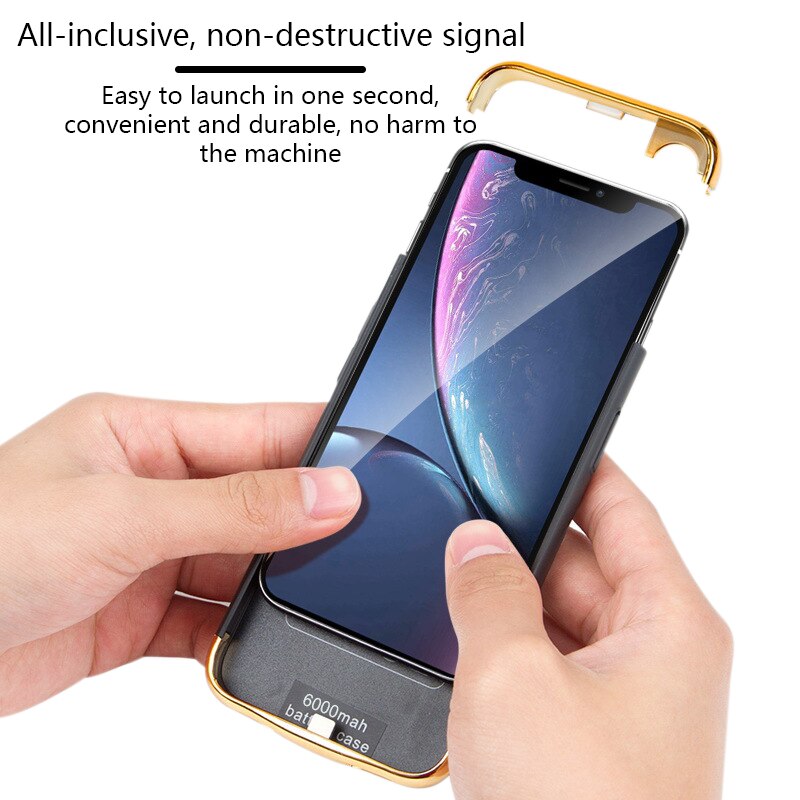 Etui na ładowarki do iPhone 11 Pro Max etui do ładowania do iPhone 11 etui na baterie 6000mah Back Clip szybka ładowarka pokrywa czarna