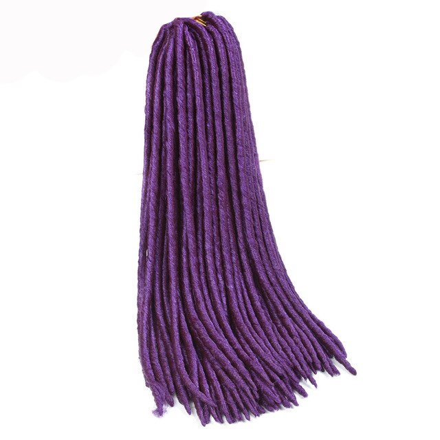 Youngther Crochet Braids Locks Straight Faux Locs Crochet Hair Extensions Synthetic Braiding Hair Black Colors For Women: purple