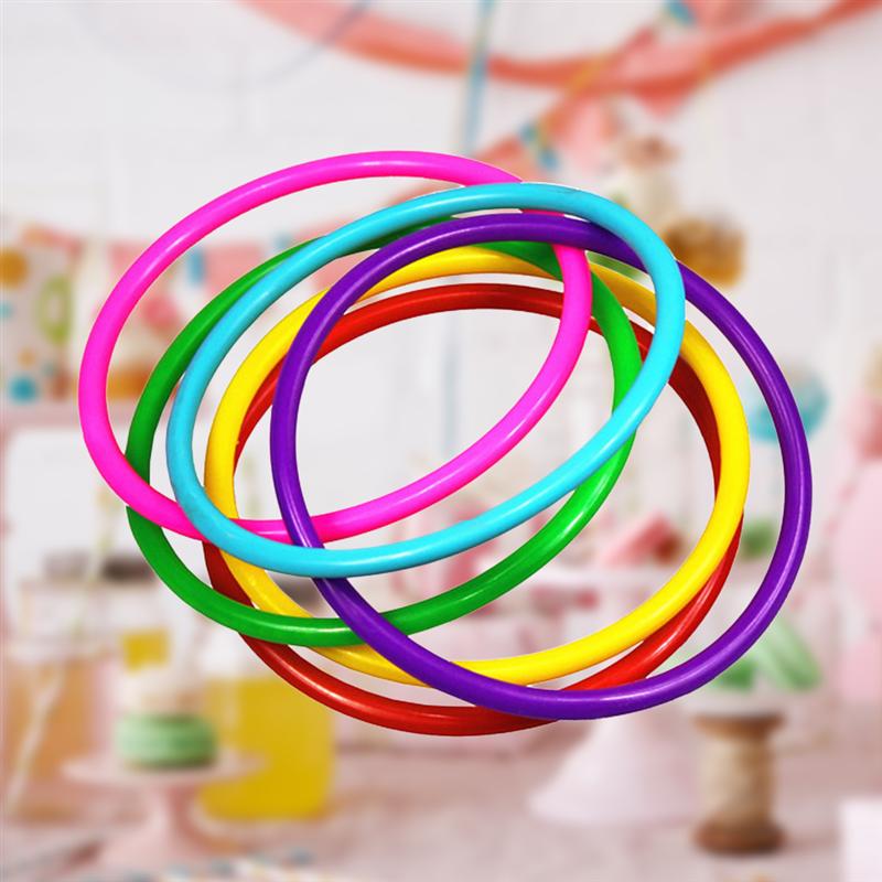 24 stk kaste ringe farverige plastik børn ring kaste til børnehave haven skole baghave udendørs indendørs