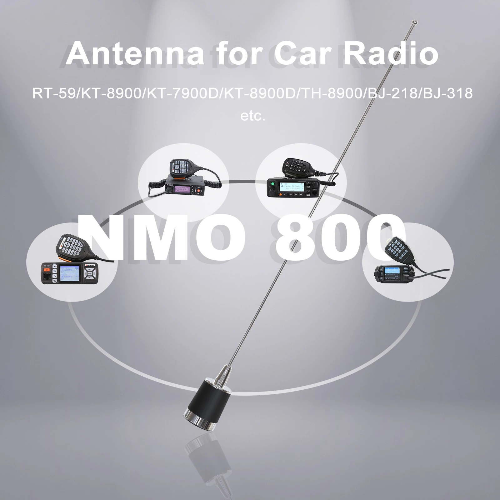 NMO Antenna Daul Band VHF/UHF 134MHz&430Mhz NMO800 51CM for Ham Car Radios Walkie Talkie High Gain Antenne Mobile Station Aerial
