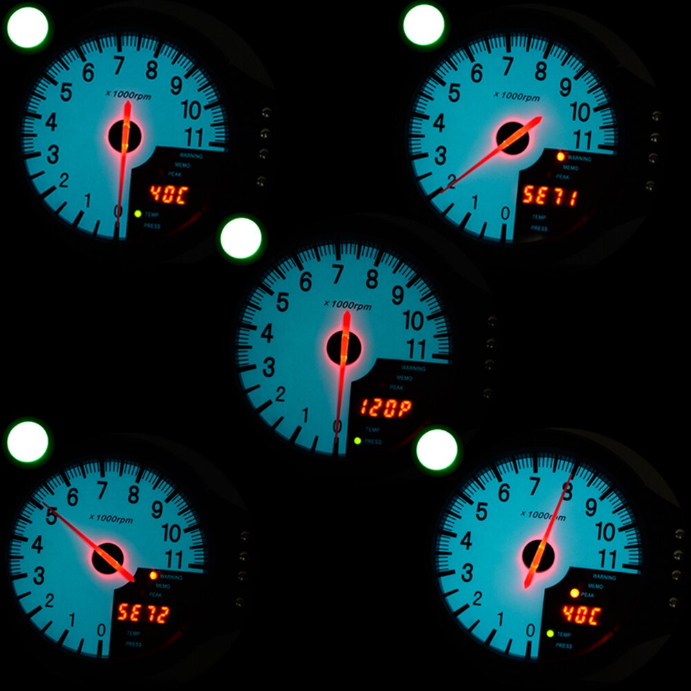 5" Auto Gauge Tachometer EL-3-in-1 Meter(BLACK OR WHITE)