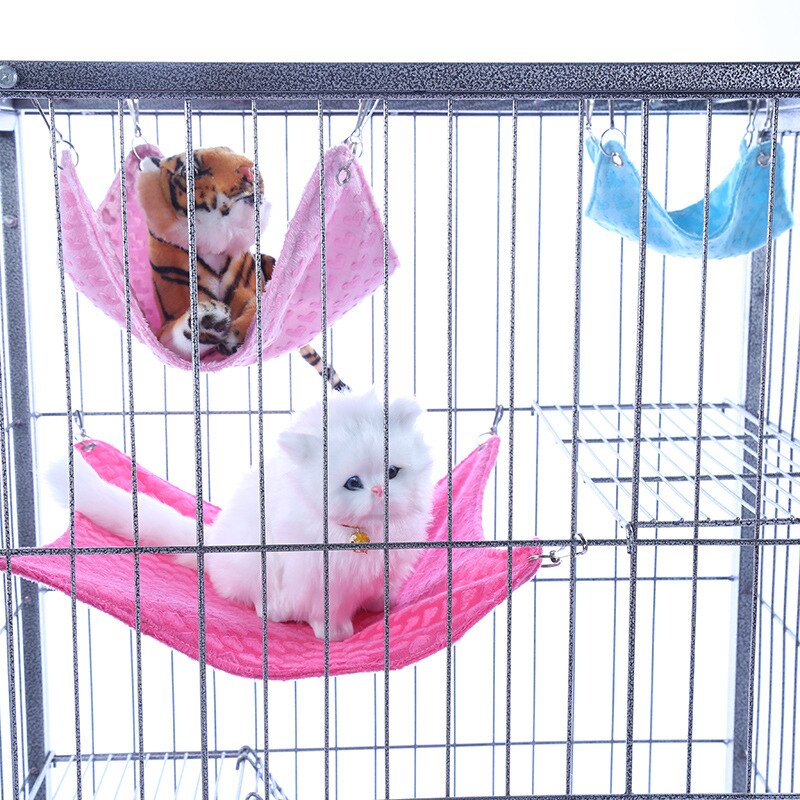 Varm flannel kat hamster chinchilla præget ugle trykt hængekøje guinea kanin killing hængende seng bur tilbehør kæledyr gynge