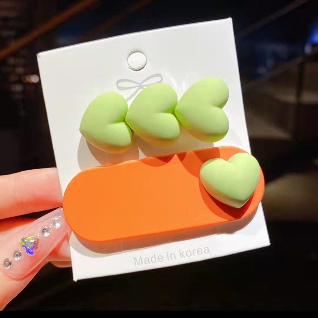 Meisjes Haarspeldjes 3 Stks/partij Candy Kleur Ster Hart Haar Clip Kinderen Bloem Boog Leuke Haarspeld Hoofddeksels Meisje Haar Accessoires: 2pcs orange