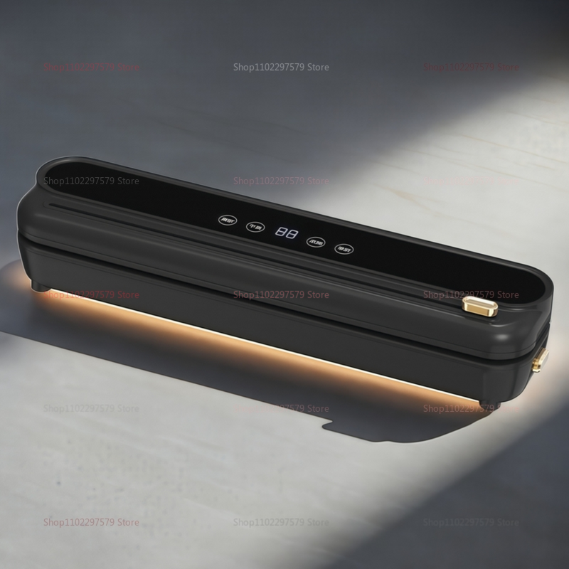 Elektrisk vakuumforsegler til tør/våd mad i hjemmet forseglet emballage til køkkenopbevaring af mad indbygget skærekniv køkkenredskaber