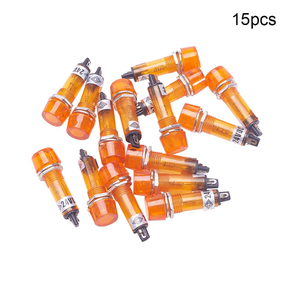 8-15Pcs XD10-3 LED Plastic Indicator Waterproof Signal Power 24V Red/Yellow/Green Lights Round Head Button Indicator