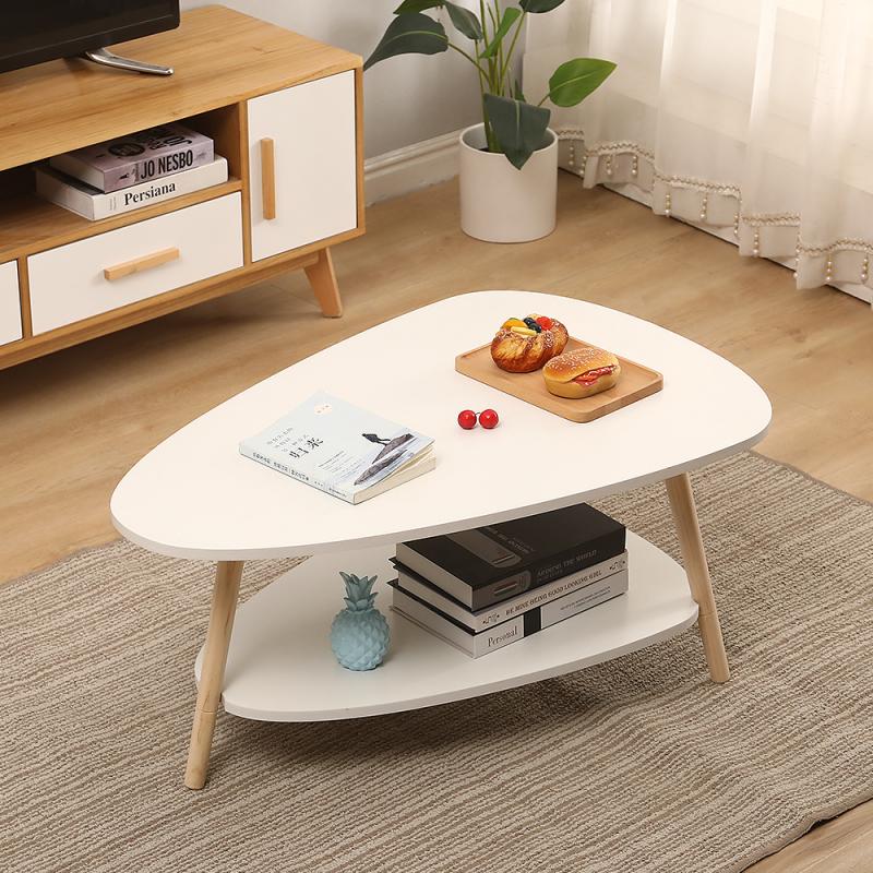 Nordic Solid Wood Living Room Sofa Side Table Small Apartment Bedroom Coffee Tables Leisure Restaurant Hotel Ellipse Table HWC