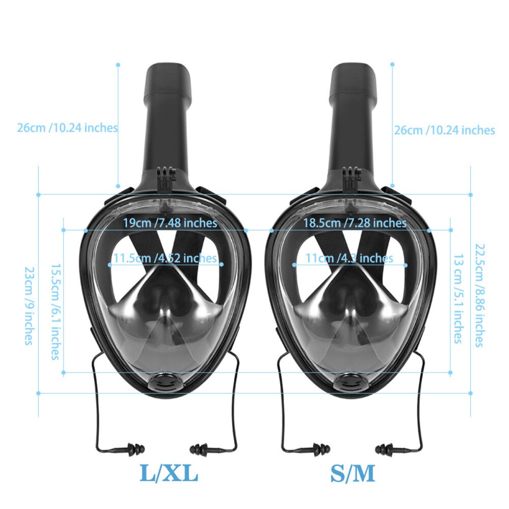 Full Face Snorkel Mask - Silicone - S/M Size - Dive Mask & Snorkel Equipment