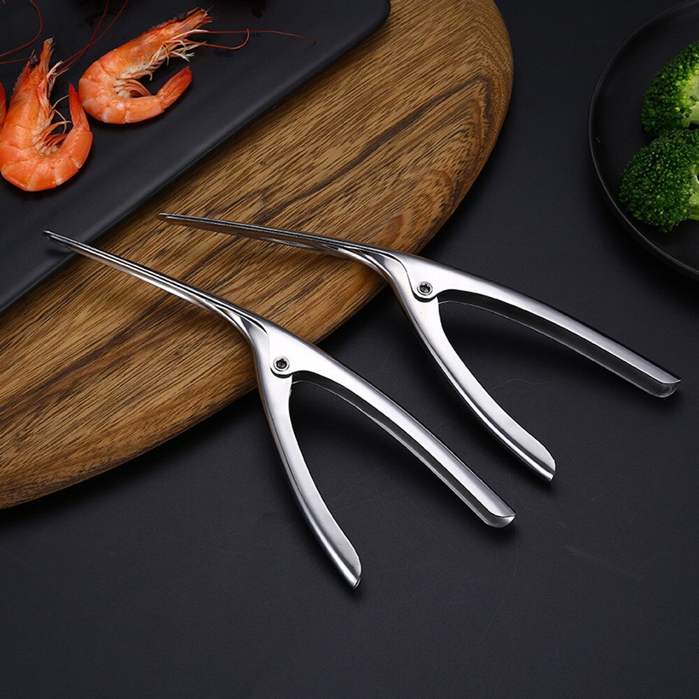 Pelador de Gambas de acero inoxidable desvetador de Camarón, dispositivo de pelado, herramientas creativas de cocina, pelador de Gambas de acero inoxidable, desvetador de camarón