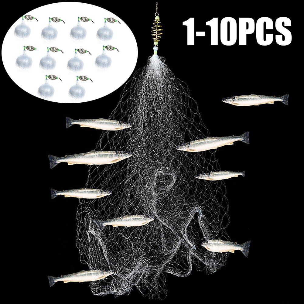 Fishing Net Trap Mesh Luminous Netting Fishnet Tackle Copper Spring Shoal Cast Gill Nets For Fishing Traps