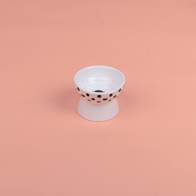 1PC bol pour animaux de compagnie mignon dessin animé mangeoire pour animal domestique haut-pied bouche unique antidérapant en céramique chien chat nourriture bols animaux de compagnie boire alimentation conteneur: 1