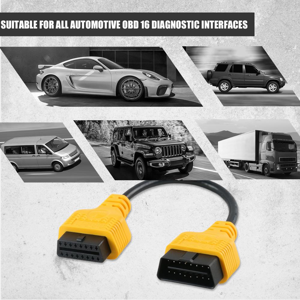 AUTOOL 30cm Auto OBD 2 Diagnostic Adapter Cable Car OBD2 II ELM327 Extend Connector Scanner 16Pin Male to Female Extension Wire