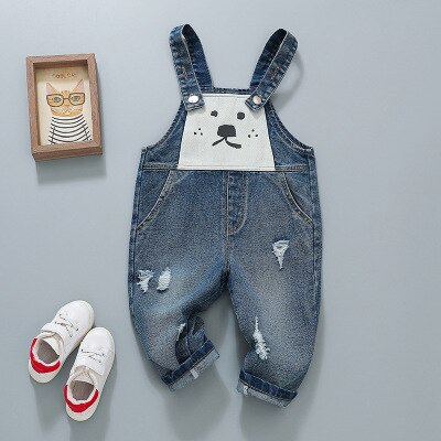 Tuta in Denim di cartone animato per bambini primavera coreana Baby Jean 2021 Spring Baby Boys tuta in Denim Toddler Cowboy pantaloni tute