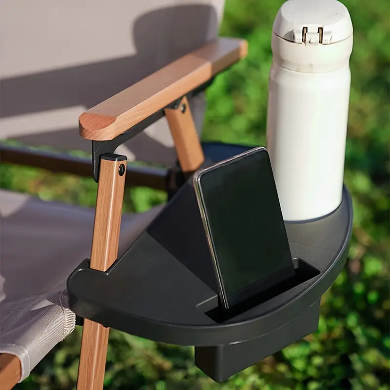 Plastic universele stoel bekerhouder snackbak voor vrijetijdsstoel, tuinstoel, ligstoel, clip zijtafel (exclusief stoelen)