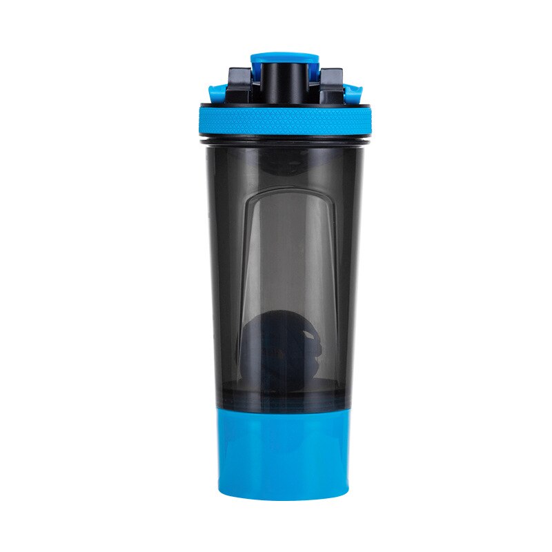 700Ml Wei-eiwit Shaker Fles Plastic Waterfles Bpa Gratis Proteina Shaker Gym Sport Fitness Draagbare Drinkfles: black blue