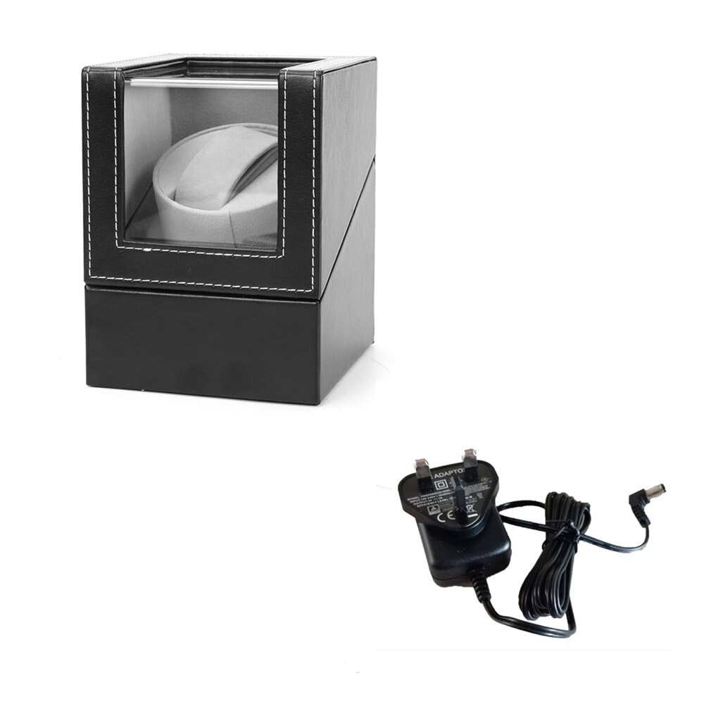 EU/US/AU/UK Plug High Class Motor Watch Shaker Watch Winder Case Holder Display Automatic Mechanical Black Brown Winding Jewelry: black UK PLUG