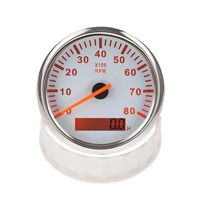 8000 rpm Tachometer Boat Car Marine Tacho Gauge with LCD Hourmeter 85mm Tachometer Diesel &amp;Gasoline Engine RPM Gauge 9~32V