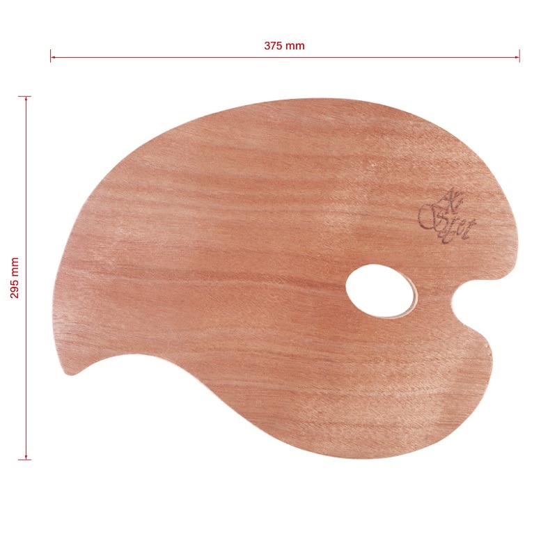 Ellipses Platte Houten Palet Met Duim Gat Art Palet Voor Olieverf Acryl Pigment Beginner Studenten Schilderen Tool