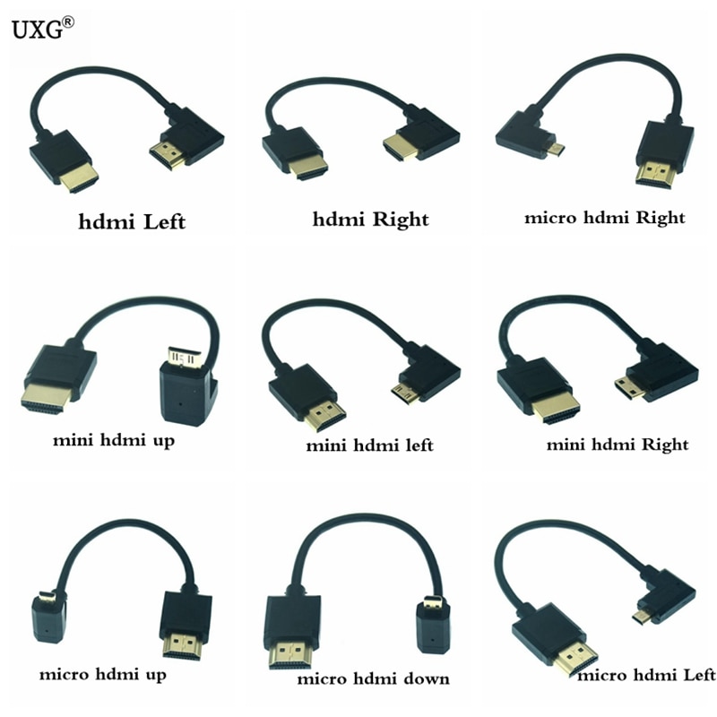 15cm od 3.0mm supermjuka micro hdmi-kompatibla och mini hdtv -2.0 tunn kort hankabel 2k 4k hd @ 60hz lätta och bärbara