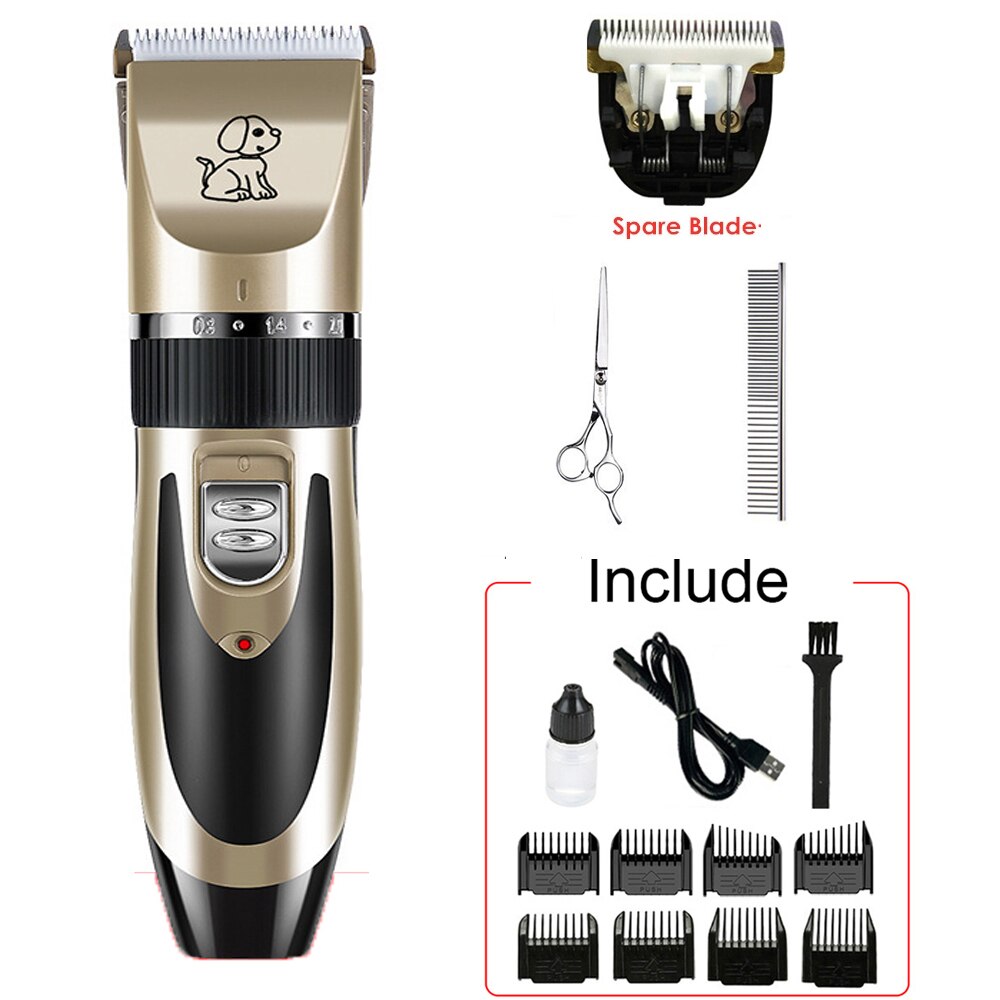 Electrical Pet Clipper Grooming Kit Rechargeable Animals Hair Cutting Machine Pet Cat Dog Hair Trimmer Shaver Set: SET 3