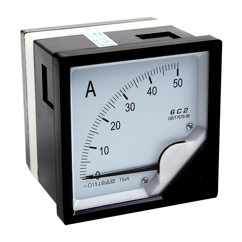 Pointer type DC Amper Meter Analog Panel Ammeter AMP Current Meter Accuracy 1.5 Square 80mm x 80mm 6C2 -A