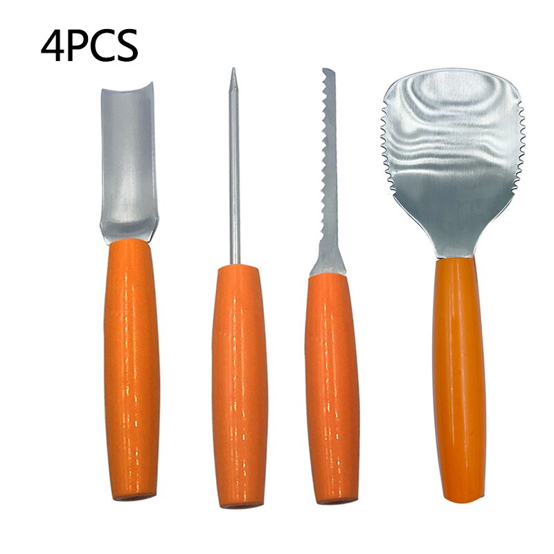 4-6 st pumpa carving verktyg kit halloween pumpa carving verktyg set stenciler pumpa skär tillbehör gravering kök skärning: 4 st set