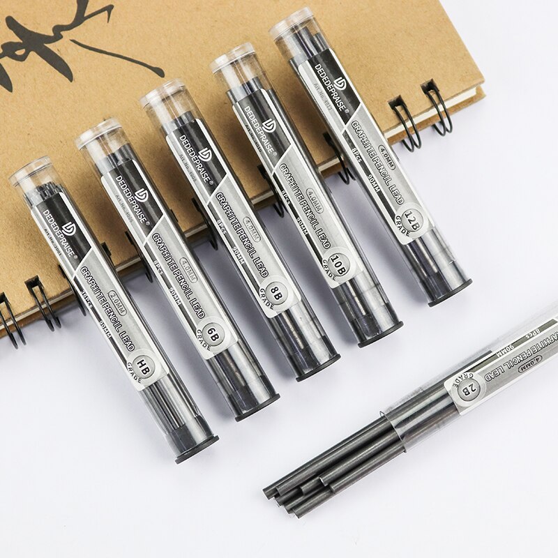 2.0/4.0mm Mechanical/Automatic Charcoal Pencil Graphite Lead/Refills/Core Replaceable HB/2B/4B/6B/8B/10B/12B Sketch Stationery