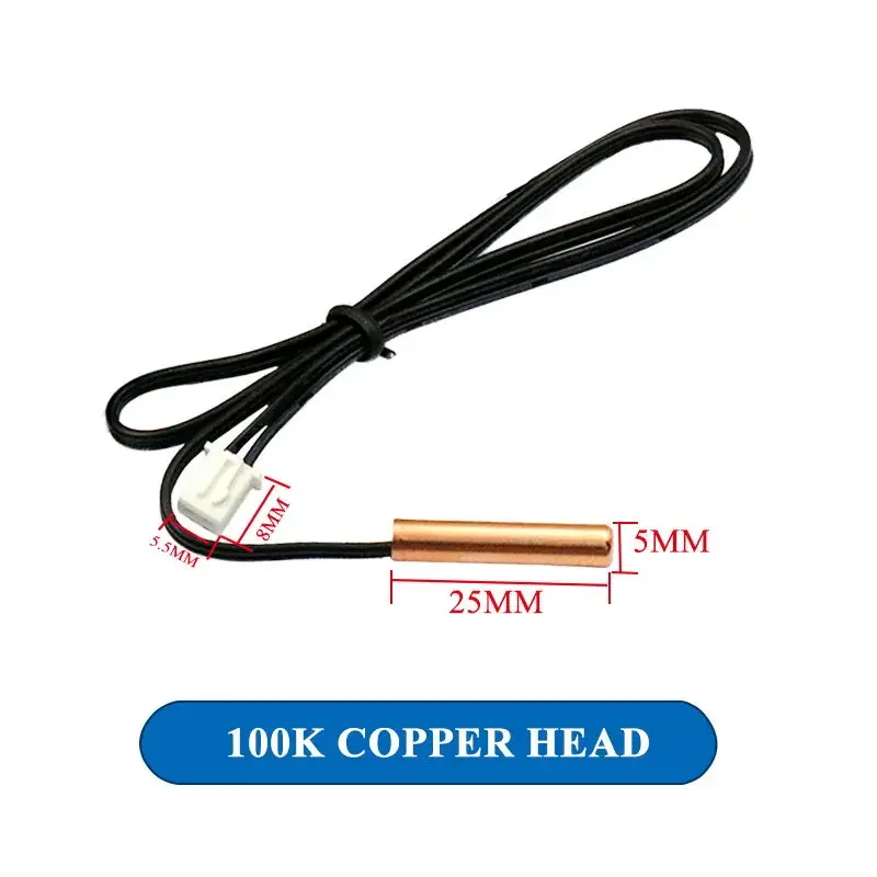 5PCS Klimaanlage Temperatur Sensor 5K 10K 15K 20K 25k 50K Klimaanlage Rohr Sensor gummi Kopf Kupfer Kopf: YELLOW