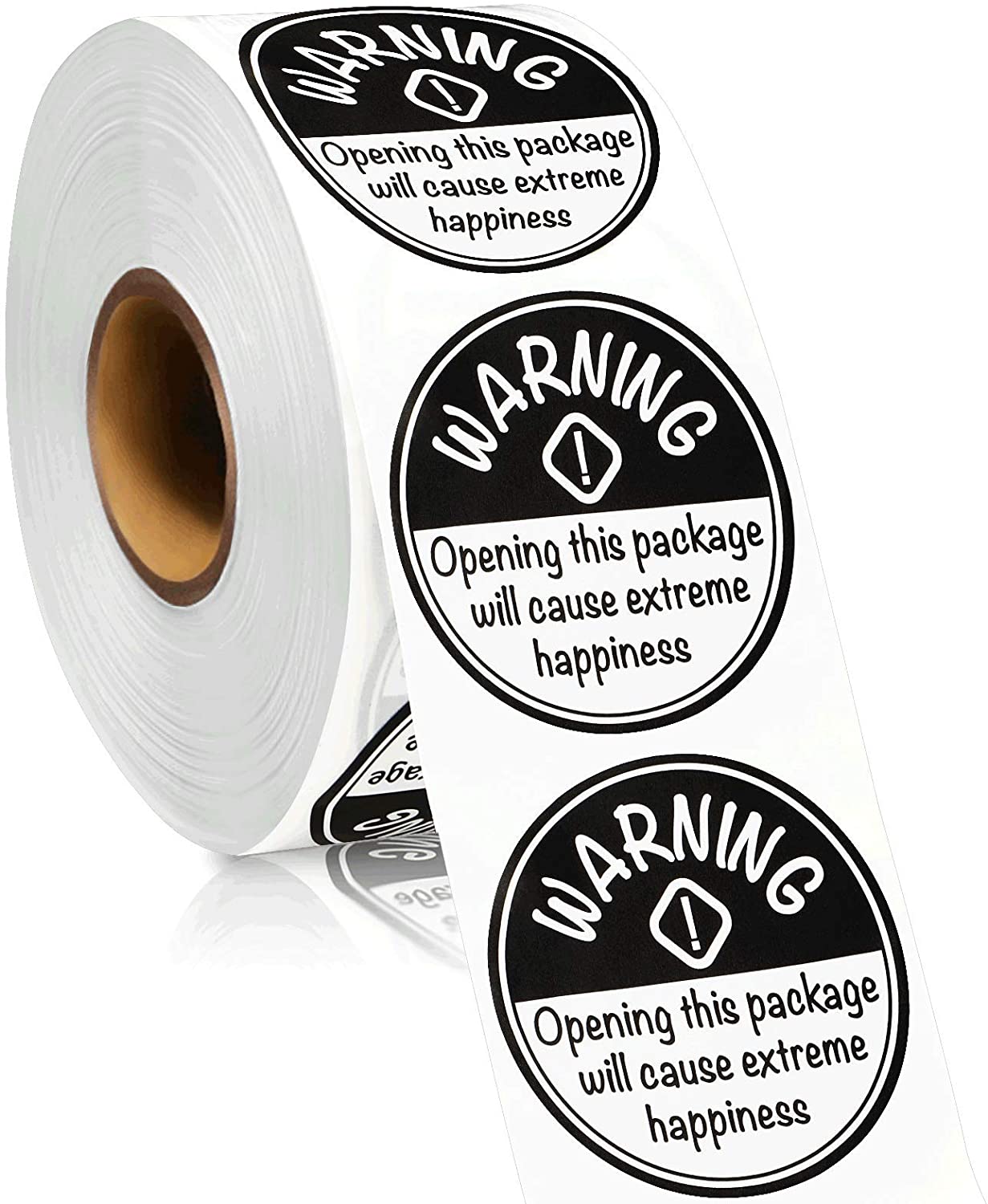 Adorable Warning Sticker Extreme Happiness Labels for Business Packaging 500pcs Round Black And White Stickers Labels