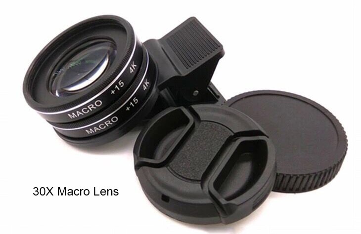 37MM 30X Makro Objektiv 4K HD Professionelle Fotografie Telefon Kamera für iPhone Xiaomi huawei Objektiv 15X Makro Objektiv für Smartphone: 30X Makro Linse