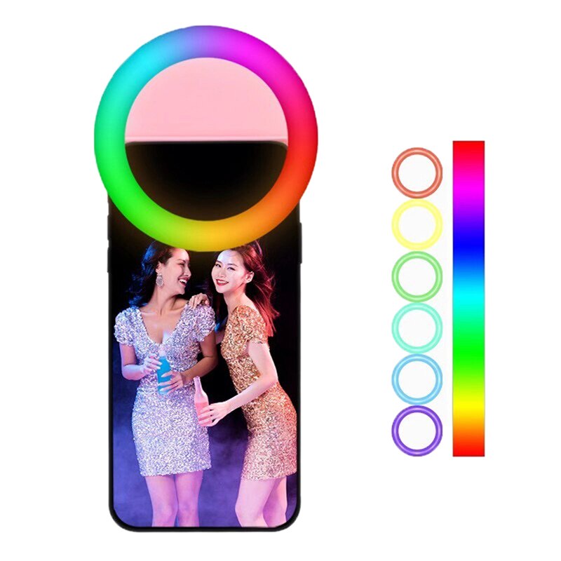 Led Selfie Ring Clip Draagbare Usb Opladen Led Selfie Ring Vullen Licht Geschikt Voor Alle Mobiele Telefoons En Tabletten